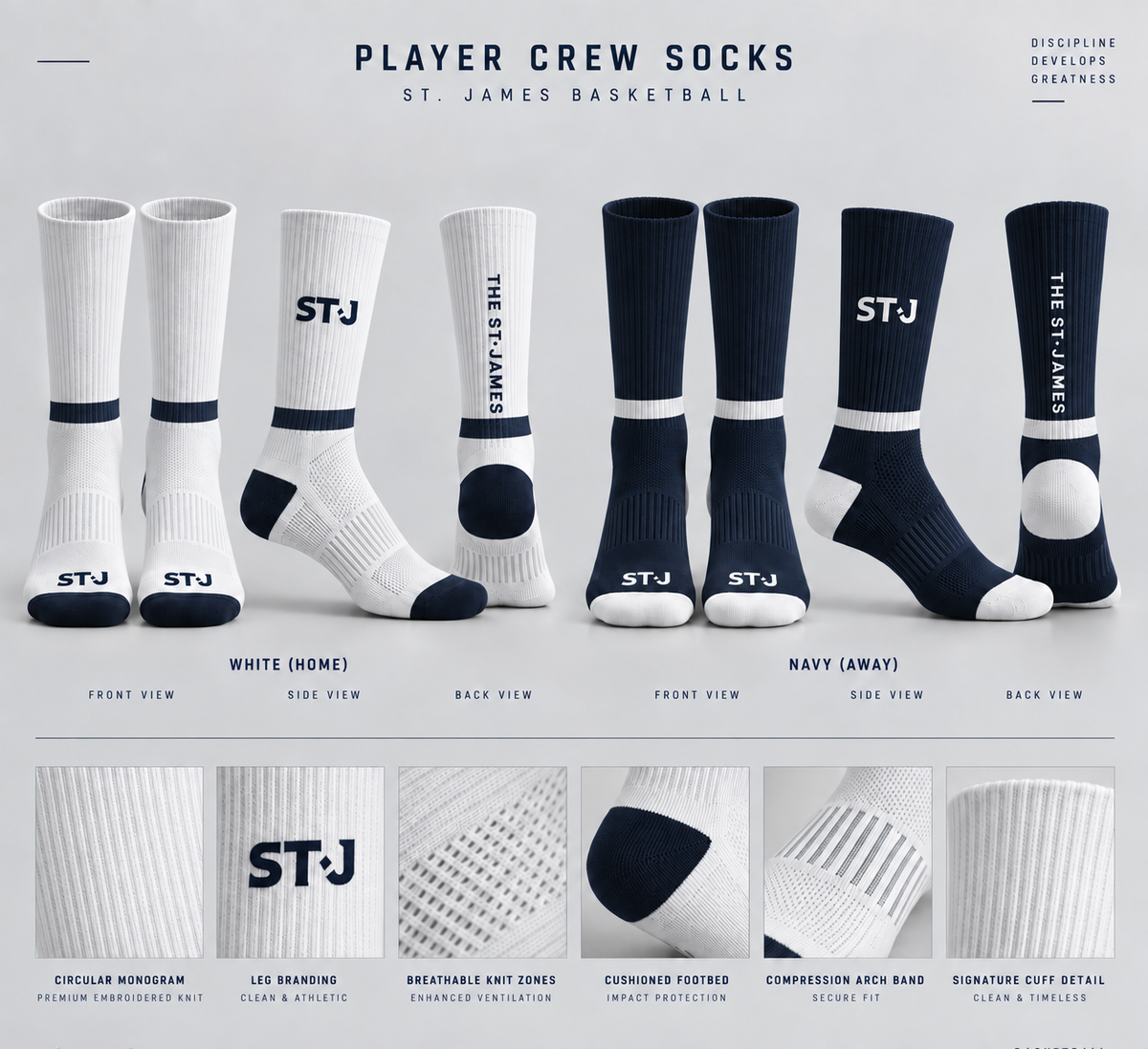 The St. James Athletic Socks (home and away pack)